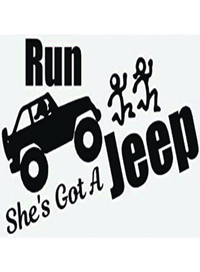 Fast Print - Run She's Got A Jeep Printed Printed Car Sticker - Image 1