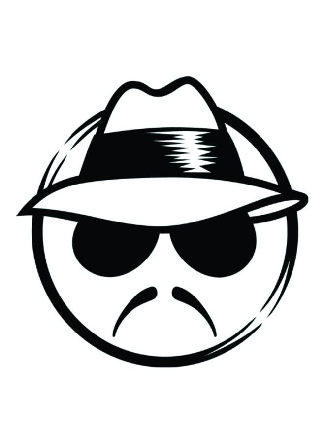 Fast Print E3 Man Wearing Sunglasses Car Sticker 15X15 cm Black/White 