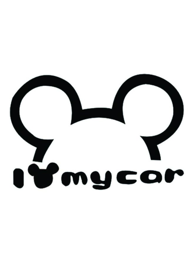 فاست برينت ملصق سيارة E132 بطبعة عبارة "I Love My Car" مقاس 15x15سم باللونين الأسود والأبيض