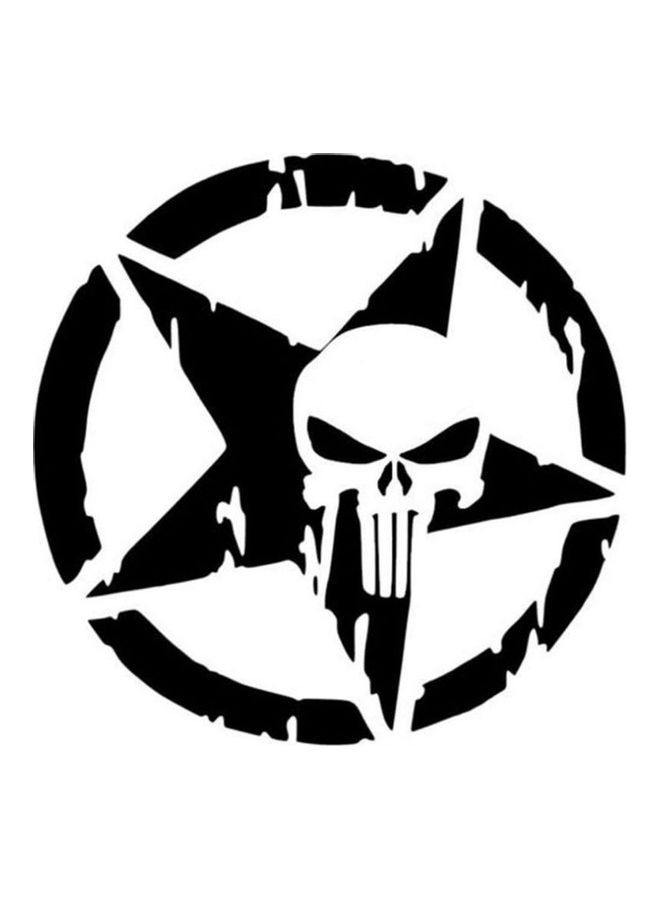Fast Print Punisher Star Skull Sticker Truck Reflective Pentagram Vinyl Decal 13X13 cm  - Image 1