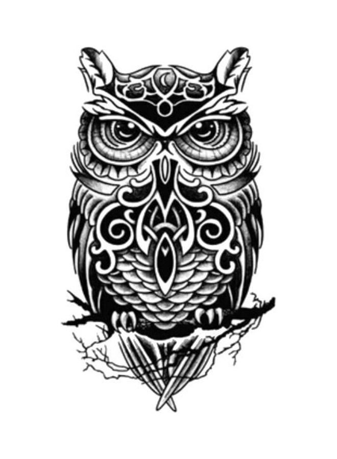 Fast Print Cool Owl Printed Vinyl Car Sticker 45X45 cm White and Black 