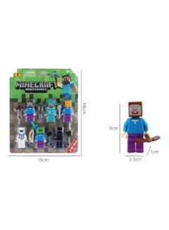 ماركة غير محددة طقم مجسمات صغيرة لشخصيات الأكشن من لعبة "Minecraft" مع أسلحة مكون من 6 قطع 18سم  - Image 3