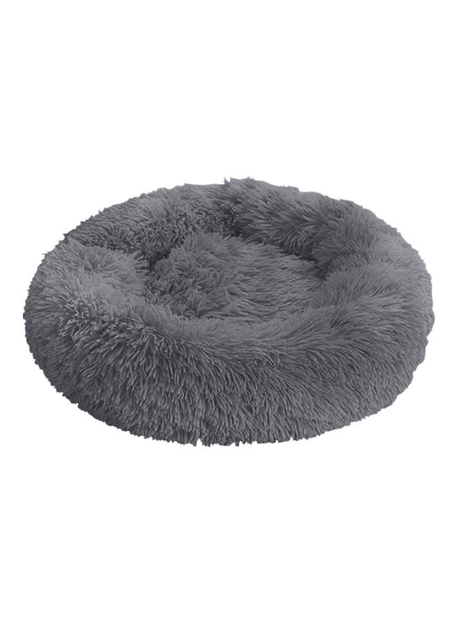 Fluffy Dog Wool Bed Soft Plush Round Dog Nest Pillow Self-warming Snooze Sleeping Pets Cushion grey 80.00 x 2.00 x 60.00cm - Image 1