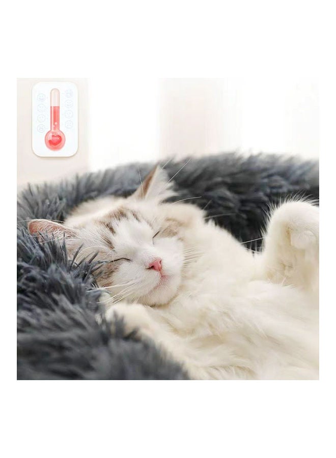 Fluffy Dog Wool Bed Soft Plush Round Dog Nest Pillow Self-warming Snooze Sleeping Pets Cushion grey 80.00 x 2.00 x 60.00cm - Image 2