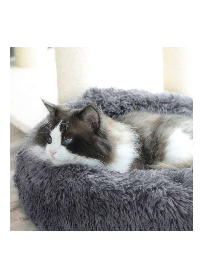 Fluffy Dog Wool Bed Soft Plush Round Dog Nest Pillow Self-warming Snooze Sleeping Pets Cushion grey 80.00 x 2.00 x 60.00cm - Image 3