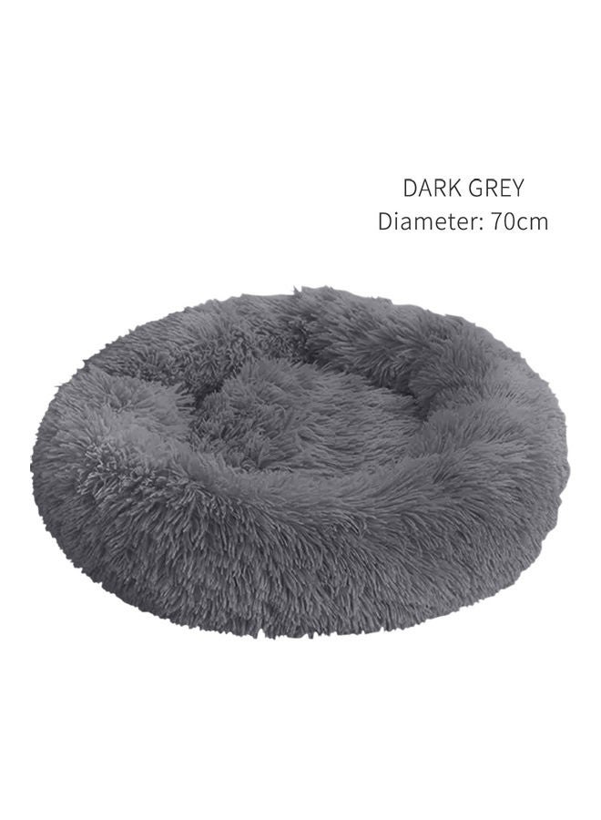 Fluffy Dog Wool Bed Soft Plush Round Nest Pillow Self-warming Snooze Sleeping Pets Cushion grey 65.00*1.00*50.00cm - Image 4