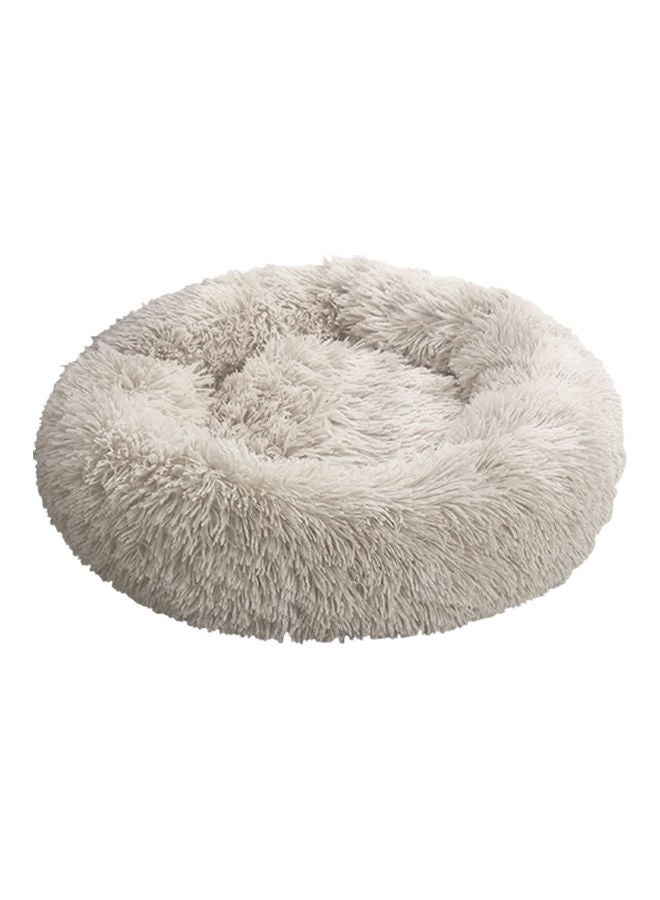 Fluffy Dog Wool Bed Soft Plush Round Nest Pillow Self-warming Snooze Sleeping Pets Cushion Brown 65x1x50cm - Image 1
