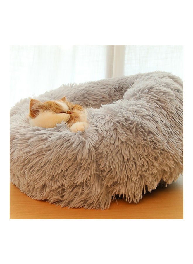 Fluffy Dog Wool Bed Soft Plush Round Nest Pillow Self-warming Snooze Sleeping Pets Cushion Brown 65x1x50cm - Image 5