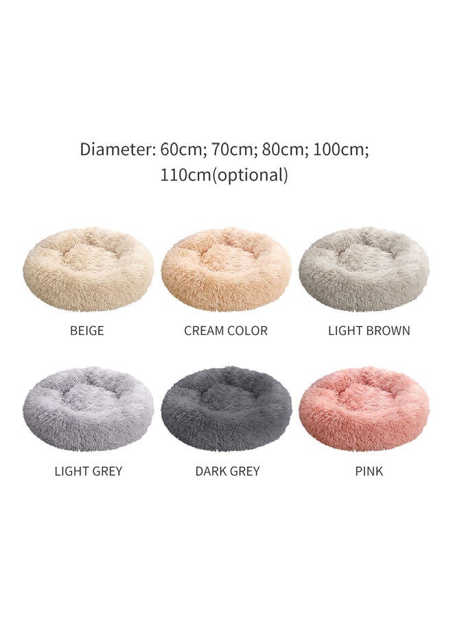 Fluffy Dog Wool Bed Soft Plush Round Nest Pillow Self-warming Snooze Sleeping Pets Cushion pink 60.00 x 1.00 x 40.00cm - Image 4