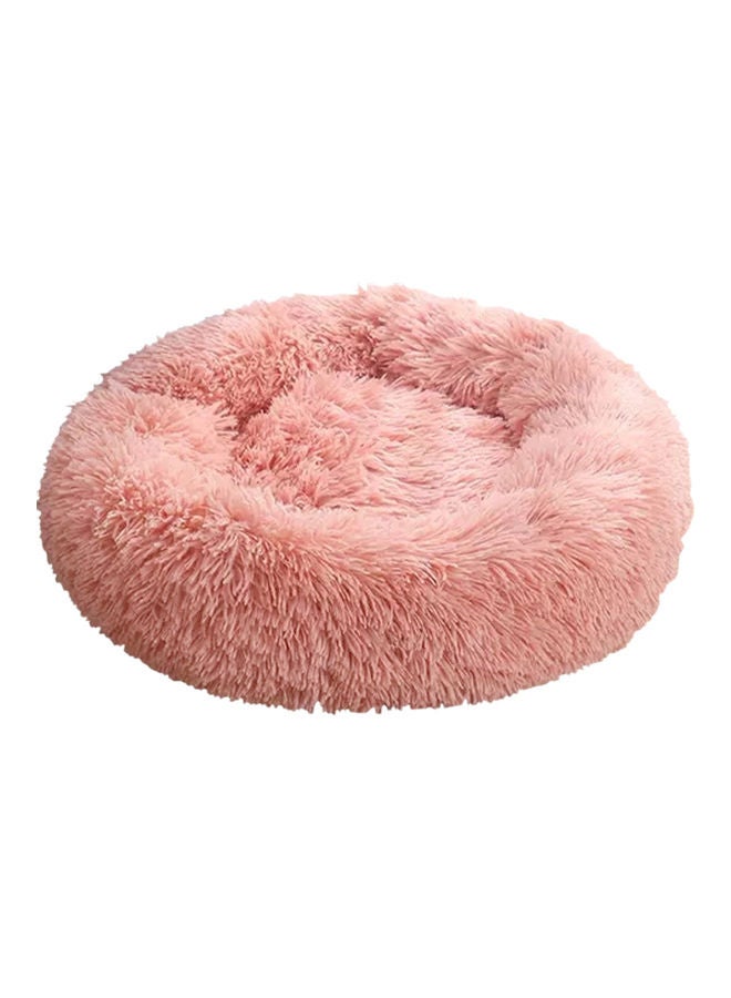 Fluffy Dog Wool Bed Soft Plush Round Nest Pillow Self-warming Snooze Sleeping Pets Cushion pink 60.00 x 1.00 x 40.00cm - Image 1