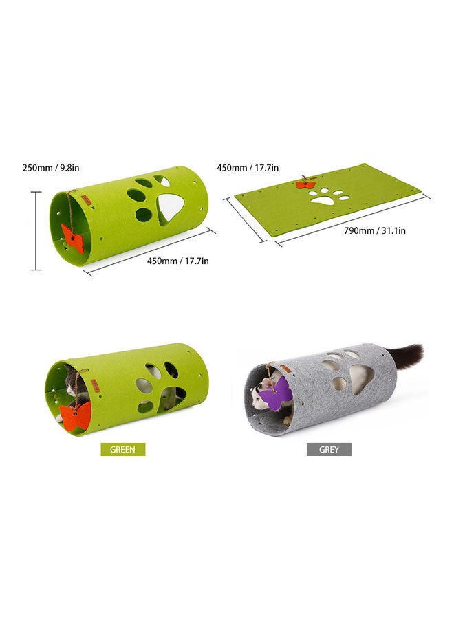 Generic - Cats Tunnel Mat With Catnip Hanging Toys Pets Interactive Playing Tube Funny Hiding DIY Rug House For Kittens Puppies grey 46.00 x 20.00 x 20.00cm - Image 1