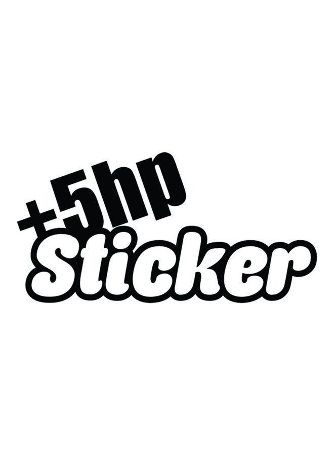 فاست برينت ملصق للسيارة مزين بطبعة ‘5 Hp Sticker‘ مقاس 15×15 سم باللونين الأسود والأبيض طراز E375