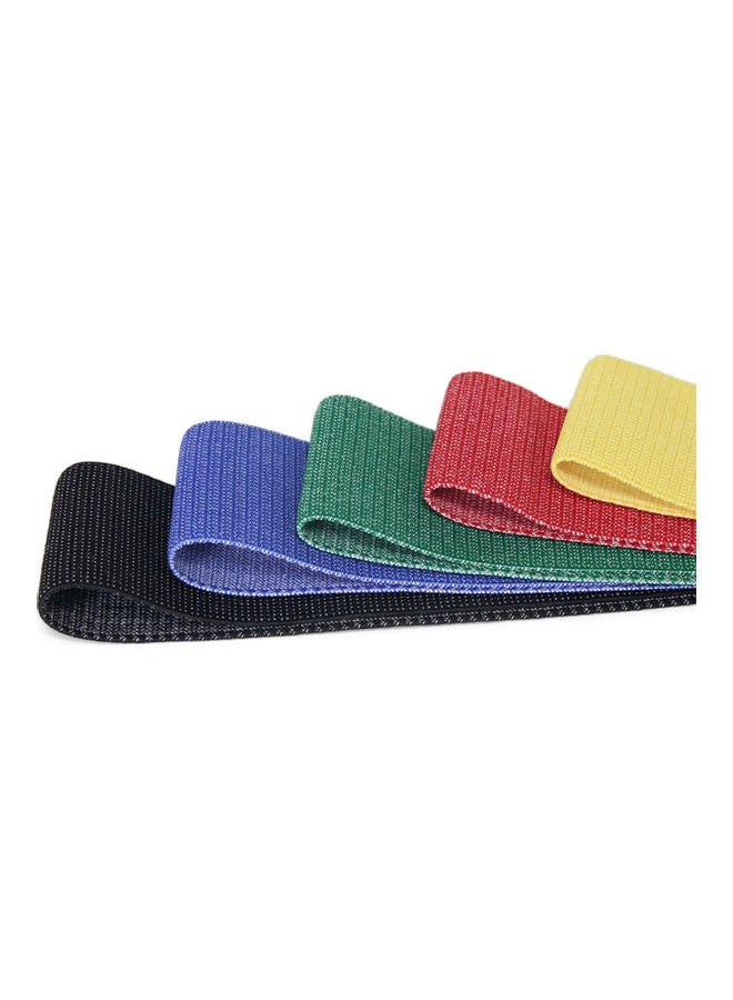 5-Pieces Exercise Loop Elastic Bands Set With Carry Bag 33x1x6cm