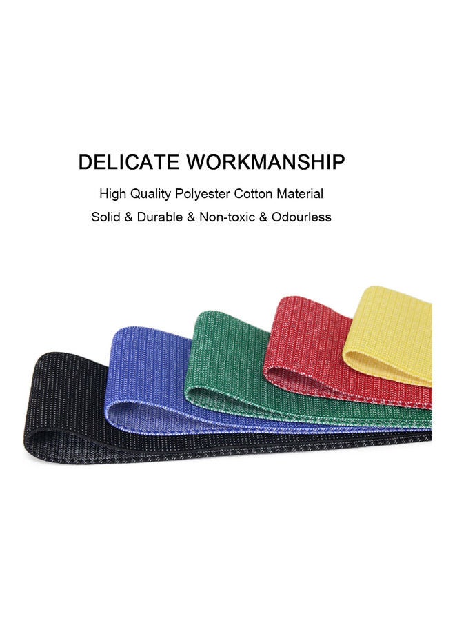 5-Pieces Exercise Loop Elastic Bands Set With Carry Bag 33x1x6cm