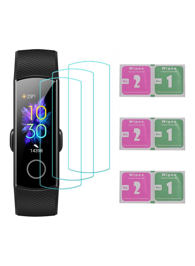 3-Piece Screen Protector For Honor Band 5 7.7x5x0.1cm Transparent  - Image 1