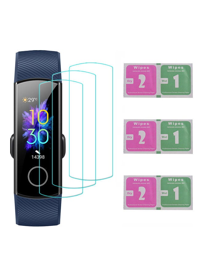 3-Piece Screen Protector For Honor Band 5 7.7x5x0.1cm Transparent  - Image 2