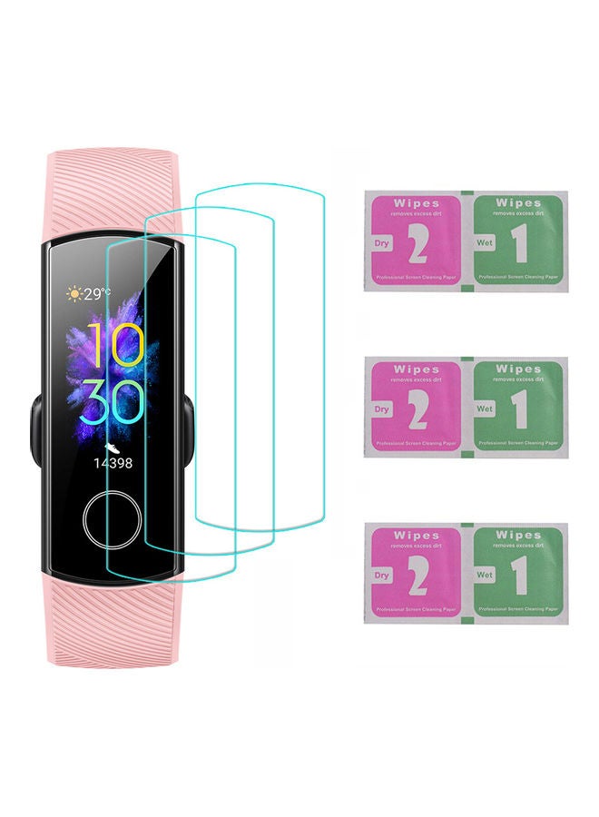3-Piece Screen Protector For Honor Band 5 7.7x5x0.1cm Transparent  - Image 3