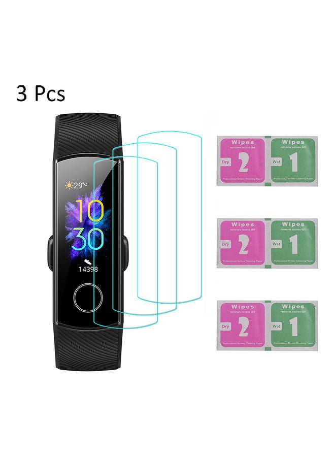 3-Piece Screen Protector For Honor Band 5 7.7x5x0.1cm Transparent  - Image 4