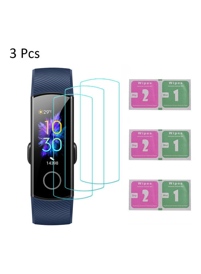 3-Piece Screen Protector For Honor Band 5 7.7x5x0.1cm Transparent  - Image 5