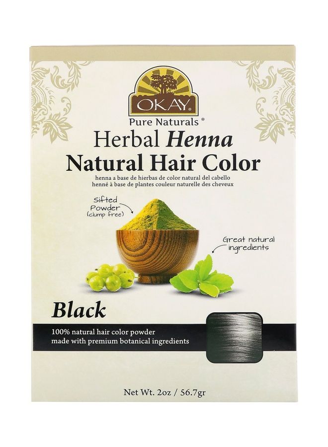 OKAY - Okay Pure Naturals Herbal Henna Natural Hair Color Black 2 oz (56.7 g) 56grams - Image 1