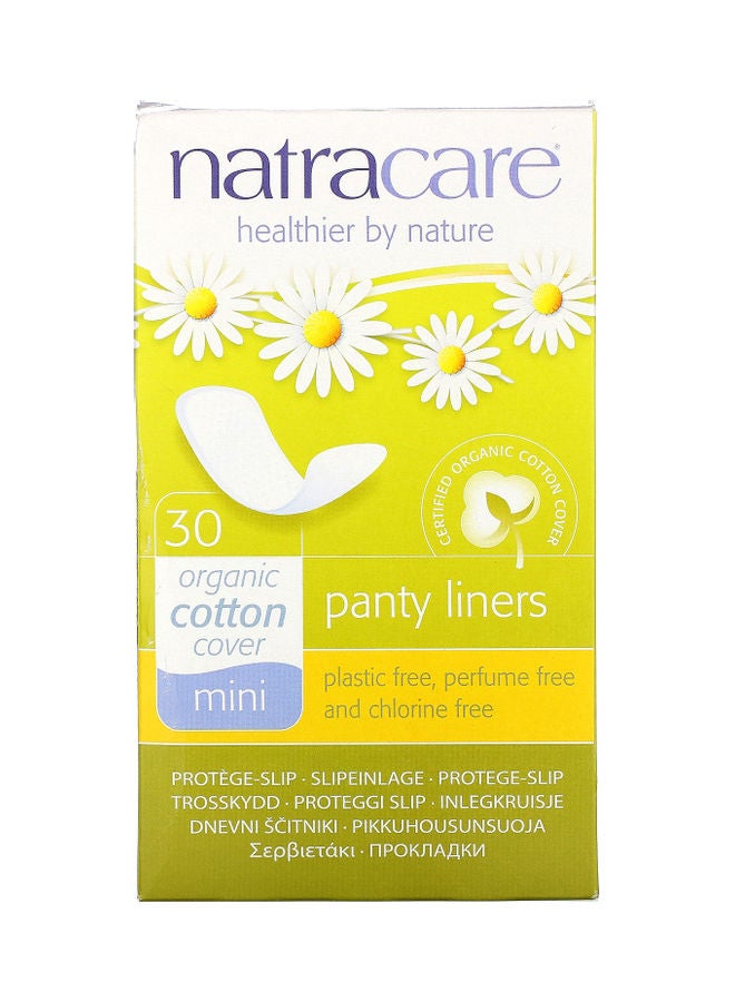 Panty Liners Organic Cotton Cover Mini 30 Liners 30ml - v1606048561/N42546939A_1