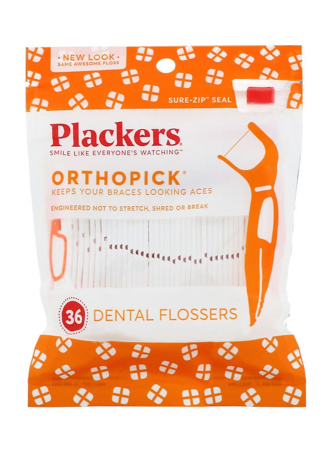Plackers Orthopick Dental Flossers 36 Count 36ml
