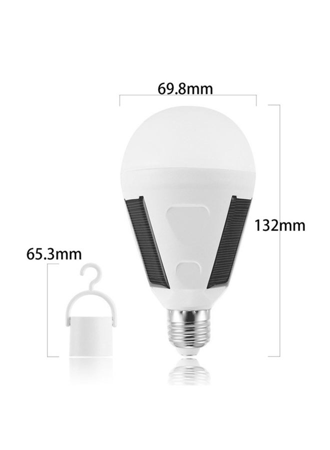 Generic 7W LED IP65 Rechargeable Solar Emergency Bulb With Hook White  - Image 2