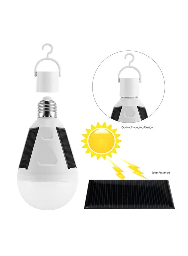 Generic 7W LED IP65 Rechargeable Solar Emergency Bulb With Hook White  - Image 4