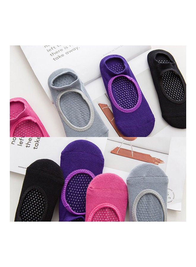 Generic Elastic Cotton Exercise Yoga Pilates Socks 25cm  - Image 3