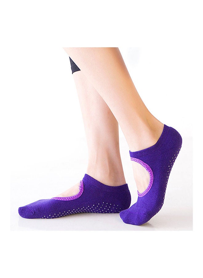Generic Elastic Cotton Exercise Yoga Pilates Socks 25cm  - Image 5