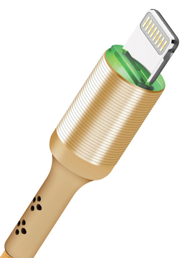 G-TiDE EXTREME Glowing Series EXC37 Lightning Charging Cable With LED Gold - Image 2