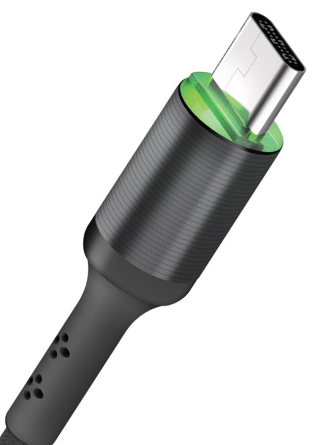 G-TiDE EXTREME Glowing Series EXC36 Type C USB Charging Cable With LED Black - Image 2