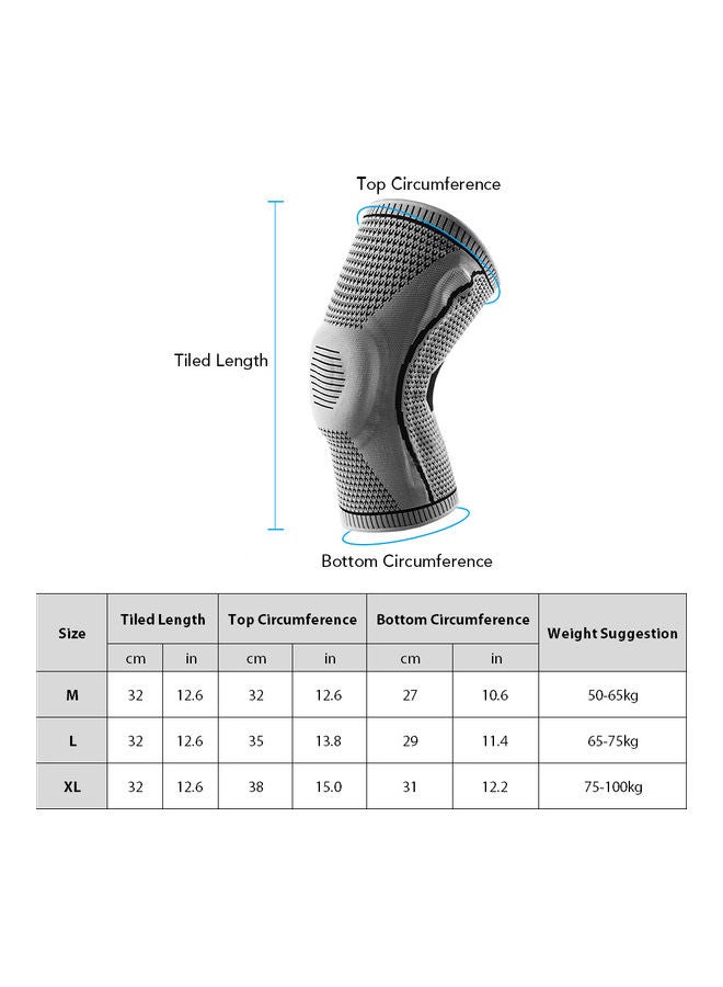 Knee Brace Support With Side Stabilizers Silicone Pad Sports Sleeves XL 33x2x20cm - Image 3