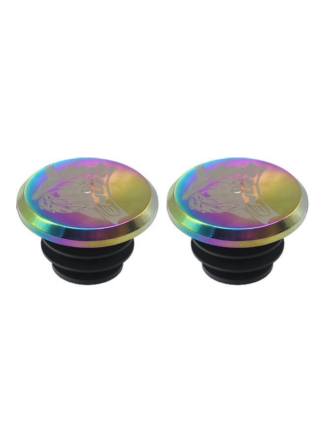 Generic Colorful Bike Handlebar End Plugs Aluminum Alloy Handlebar Caps Bicycle Grip Bar End Caps for Mountain Road Bikes 3*1*2cm - Image 1