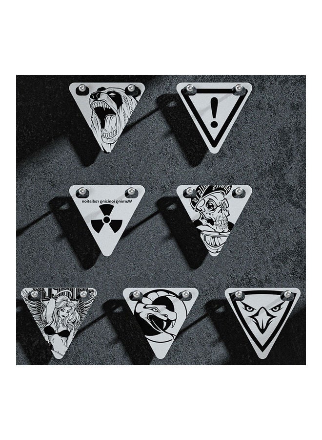 Pack of 3 Cycling Reflective Sign Bicycle Warning Triangle Reflector Night  Magnetic Stickers for Running Riding Outdoor Sports 6.7x1x6.3cm