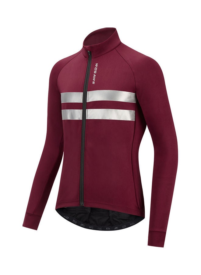 Men Cycling Jersey Set Long Sleeve Thermal Fleece Winter Bike Jacket and 3D Padded Bib Pants Tights XXL 35x5x25cm