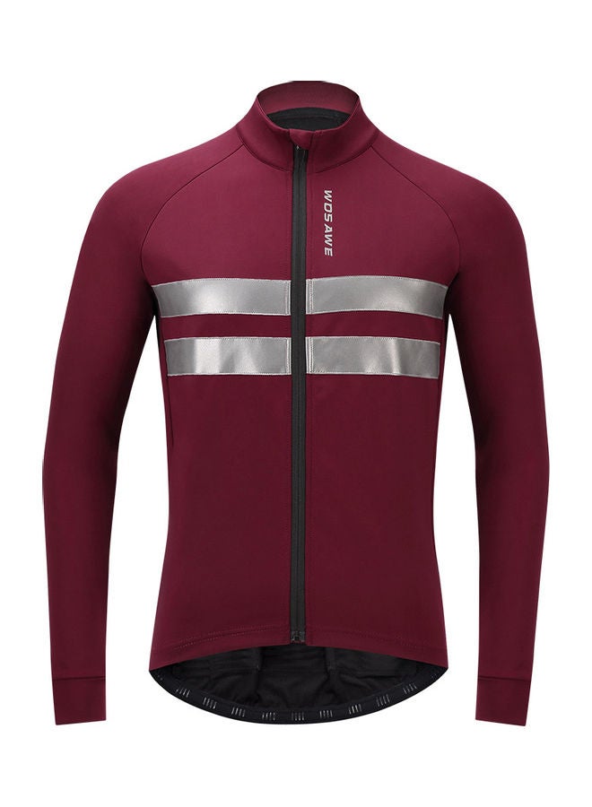 Generic Men Cycling Jersey Set  Long Sleeve Thermal Fleece Winter Bike Jacket and 3D Padded Bib Pants Tights XL 35x5x25cm  - Image 2
