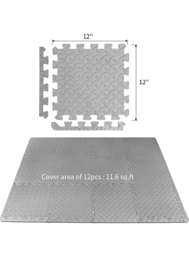 طقم بساط واق للأرضية من مادة إسفنجية مضاد للانزلاق مكون من 12 قطعة مقاس 30 × 30 سم 25 x 10 x 25سم - Image 2