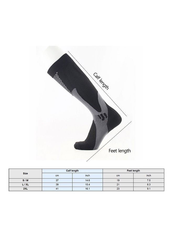 Generic - Compression Socks Nursing Performance Socks Sport Socks for Men Women Cycling Running Football 3 Pairs Pack 2XL 21*4*19cm - Image 1