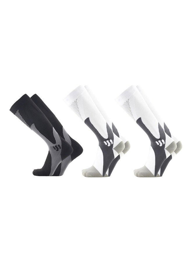 Generic - Compression Socks Nursing Performance Socks Sport Socks for Men Women Cycling Running Football 3 Pairs Pack 2XL 21*4*19cm - Image 1