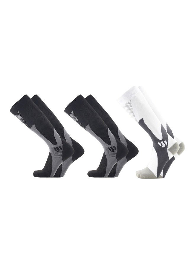 Generic Compression Socks Nursing Performance Socks Sport Socks for Men Women Cycling Running Football 3 Pairs Pack S 21*4*19cm  - Image 1