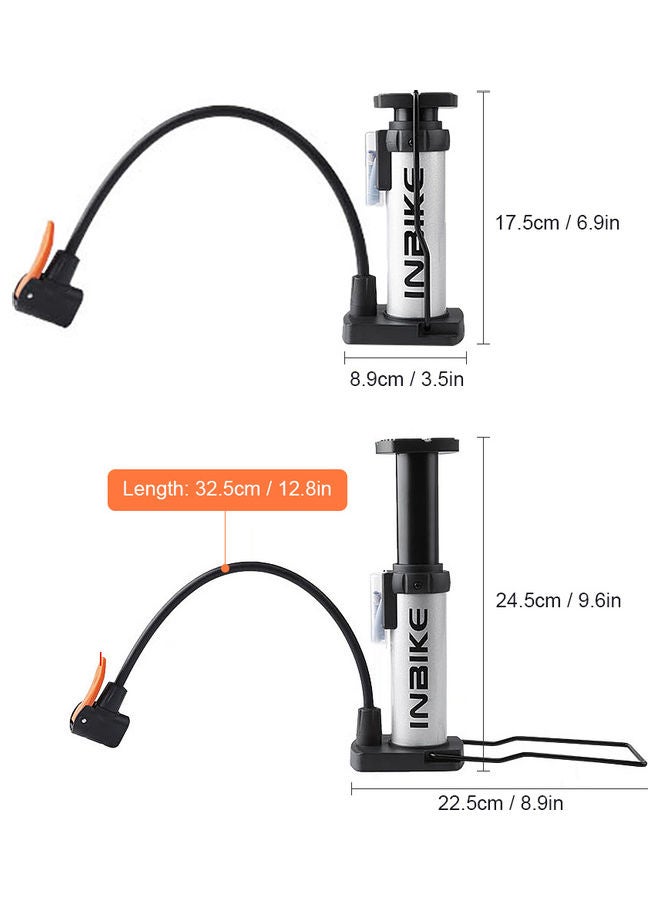 Generic Mini  Bike Pump Mini Portable Bike Tire Pump Bicycle Foot Pump Air Pump Fits Presta & Schrader Valve 18*8.5*9.5cm  - Image 2