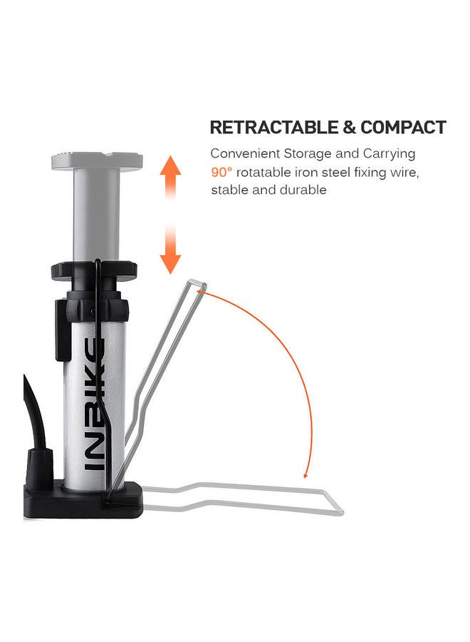 Generic Mini  Bike Pump Mini Portable Bike Tire Pump Bicycle Foot Pump Air Pump Fits Presta & Schrader Valve 18*8.5*9.5cm  - Image 4