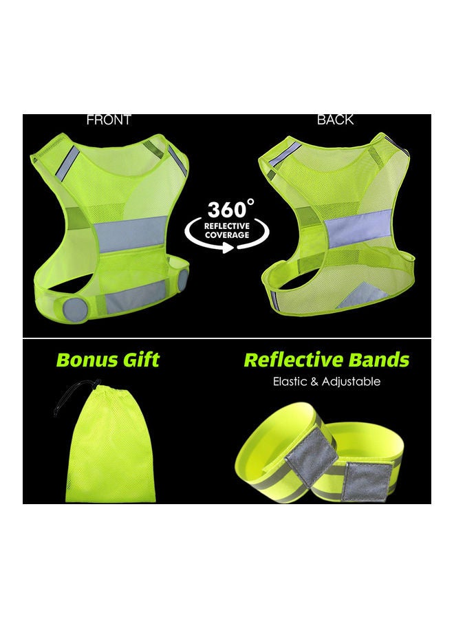 Generic Adjustable High Visibility Reflective Vest With Wrist Arm Bands Safety Gear For Night Cycling Jogging Running 20 x 3 x 15cm  - Image 3