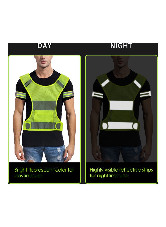 Generic Adjustable High Visibility Reflective Vest With Wrist Arm Bands Safety Gear For Night Cycling Jogging Running 20 x 3 x 15cm  - Image 5