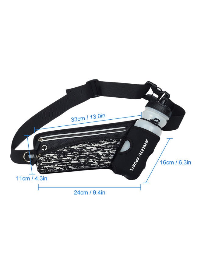 Reflective Running Belt Outdoor Sports Hydration Waist Pack With Water Bottle Holder 26x1.5x13cm