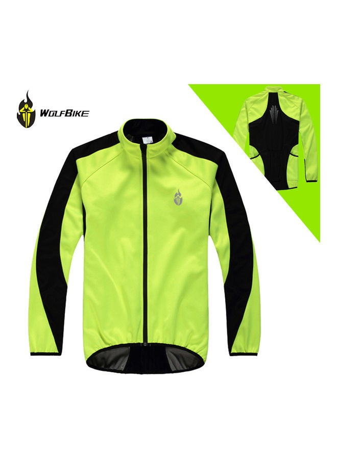 Generic Wolfbike Fleece Thermal Cycling Long Sleeve Jersey Winter Sports Jacket Wind Coat 3XL 35x7x29cm  - Image 2
