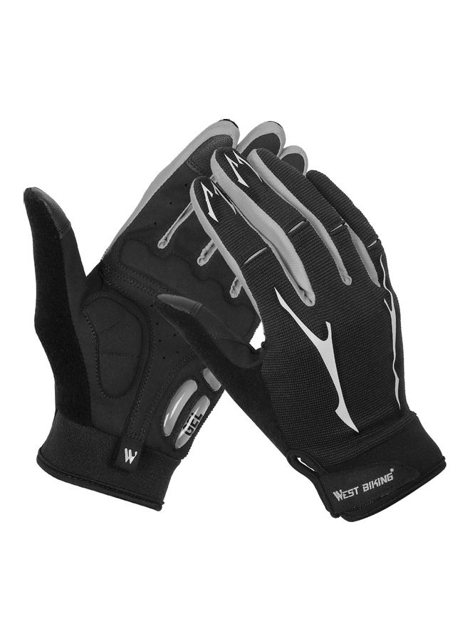 Generic Mountain Bike Full Finger Touch Screen Anti Skid Gloves Gel Palm Mittens Shock Absorbing M 24x4x21.5cm  - Image 2