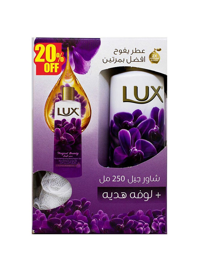 لوكس غسول الجسم المرطب سحر الجمال من لوكس مع لوفة استحمام 250ملليلتر