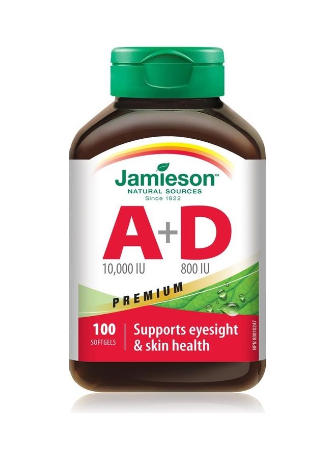 Jamieson Jamieson Vitamin A 10,000 IU + Vitamin D 800 IU - Premium, 100 Count  - Image 1